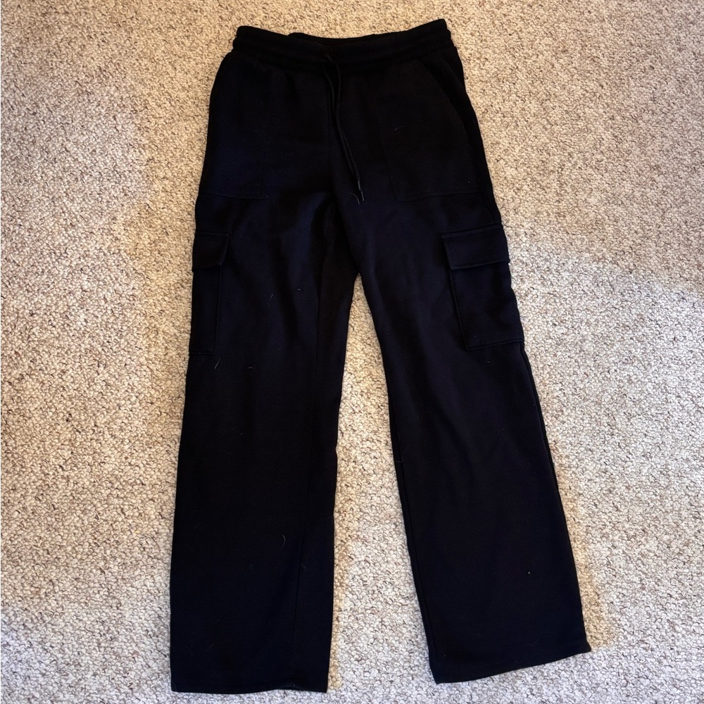 Ambiance Black Cargo Lounge Pants